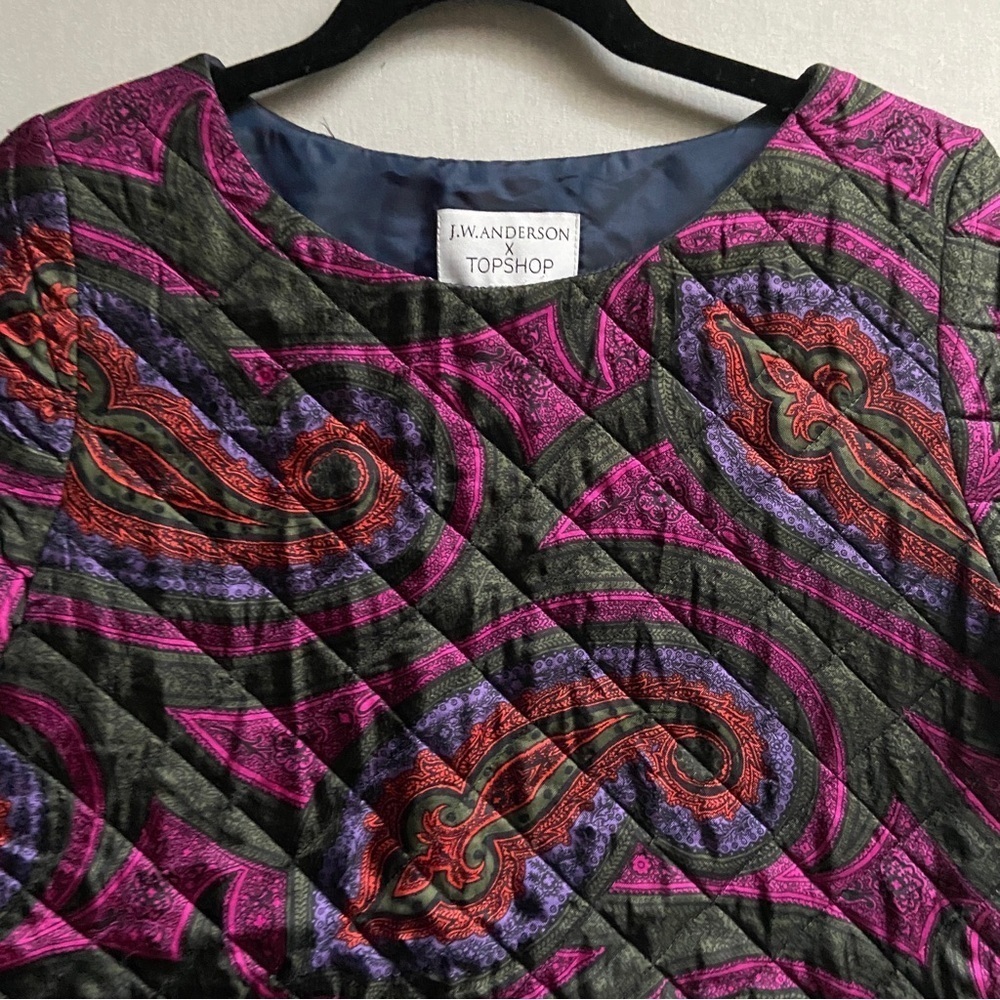 JW Anderson x Topshop Paisley Silk Quilted Top Size 2 - Picture 3 of 8